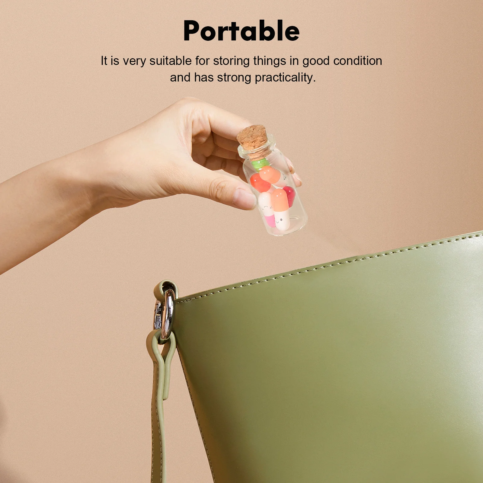 

20Pcs Glass Jars Wood Cork Stoppers Small Clear Bottles Candy Jars Wishing Bottles Craft Storage Containers Craft Glass Bottles,