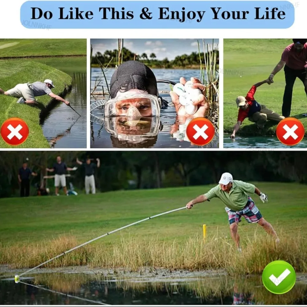 Golf Ball Retriever for Water Telescopic Pick up Stick Stainless Steel Shaft With Automatic Locking Scoop Anti-Slip Grip Handle image 4