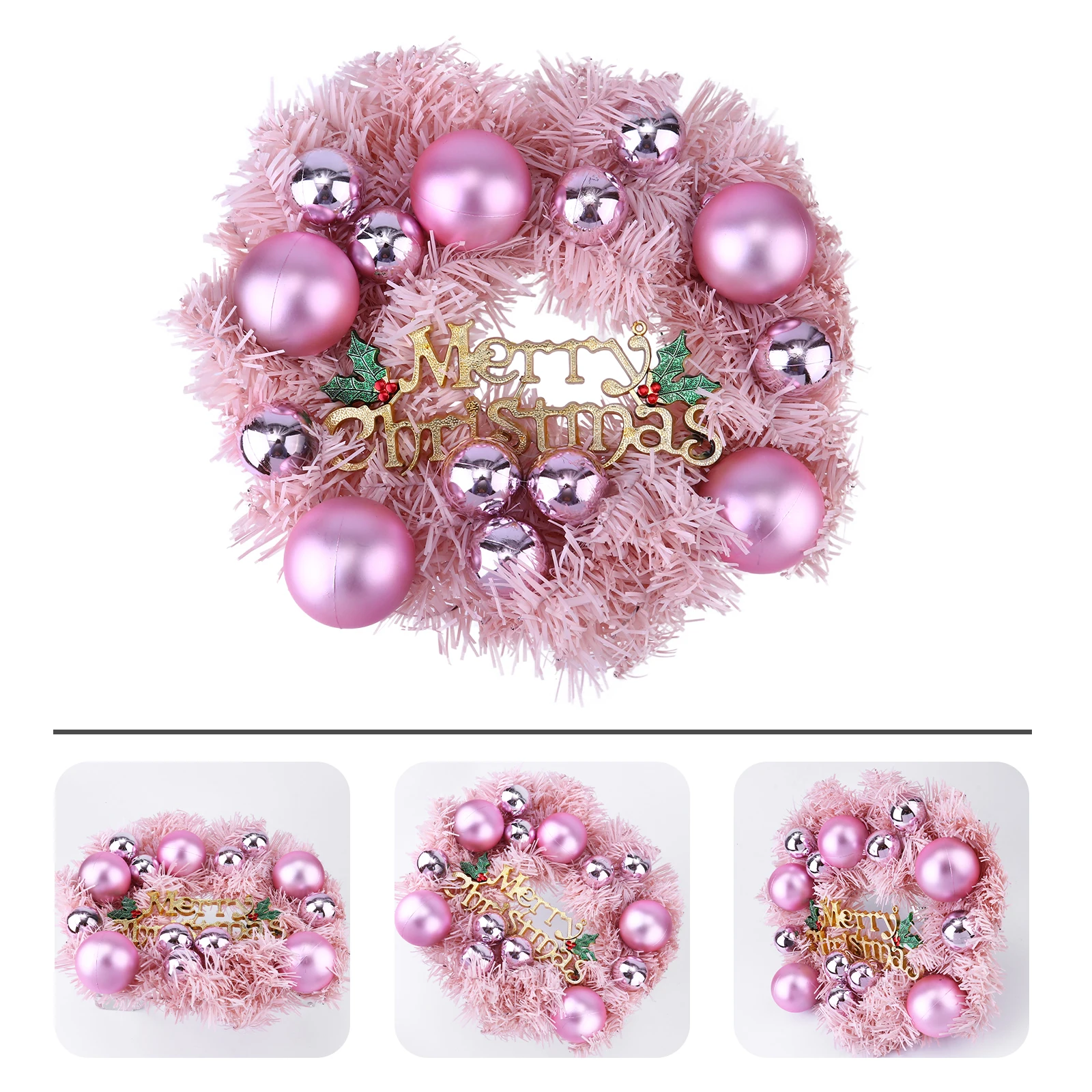 

1pc Christmas Wreath Garland Wall Ornament Door Hanging Pendant Holiday Decoration Festival Xmas Decoration Party Diy Ornament