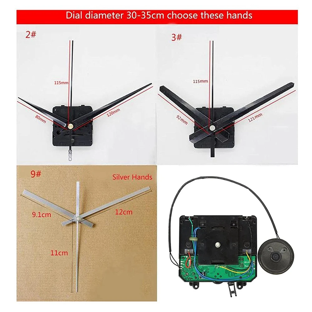 Pendulum Clock Movement Music Box Silent Sweep Quartz Mechanism Wall Clock Replacement Part