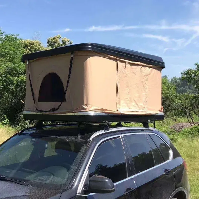 

ABS Hard Top Car Outdoor Self Drive Tour Camping Equipment Rainproof Four Corner Camp Tent Folding Roof Top Tent