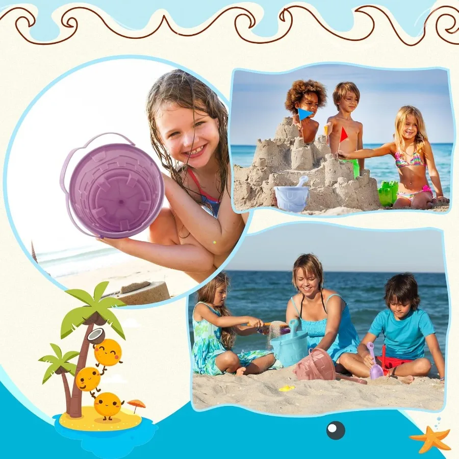 60 pçs baldes de areia em massa baldes de areia de páscoa e pás 5.5 Polegada baldes de praia de plástico brinquedos para adultos presente festa favor 5 sortimento