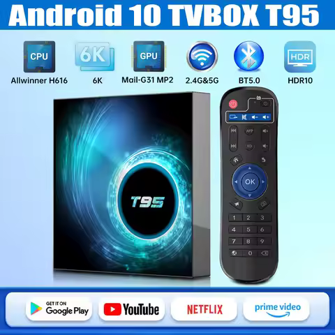 Android TV Box T95 AllwinnerH616 Dual WiFi 2.4G &amp; 5G Android 10 6K Support Netflix Youtube Google Voice Media Player Set-top Box