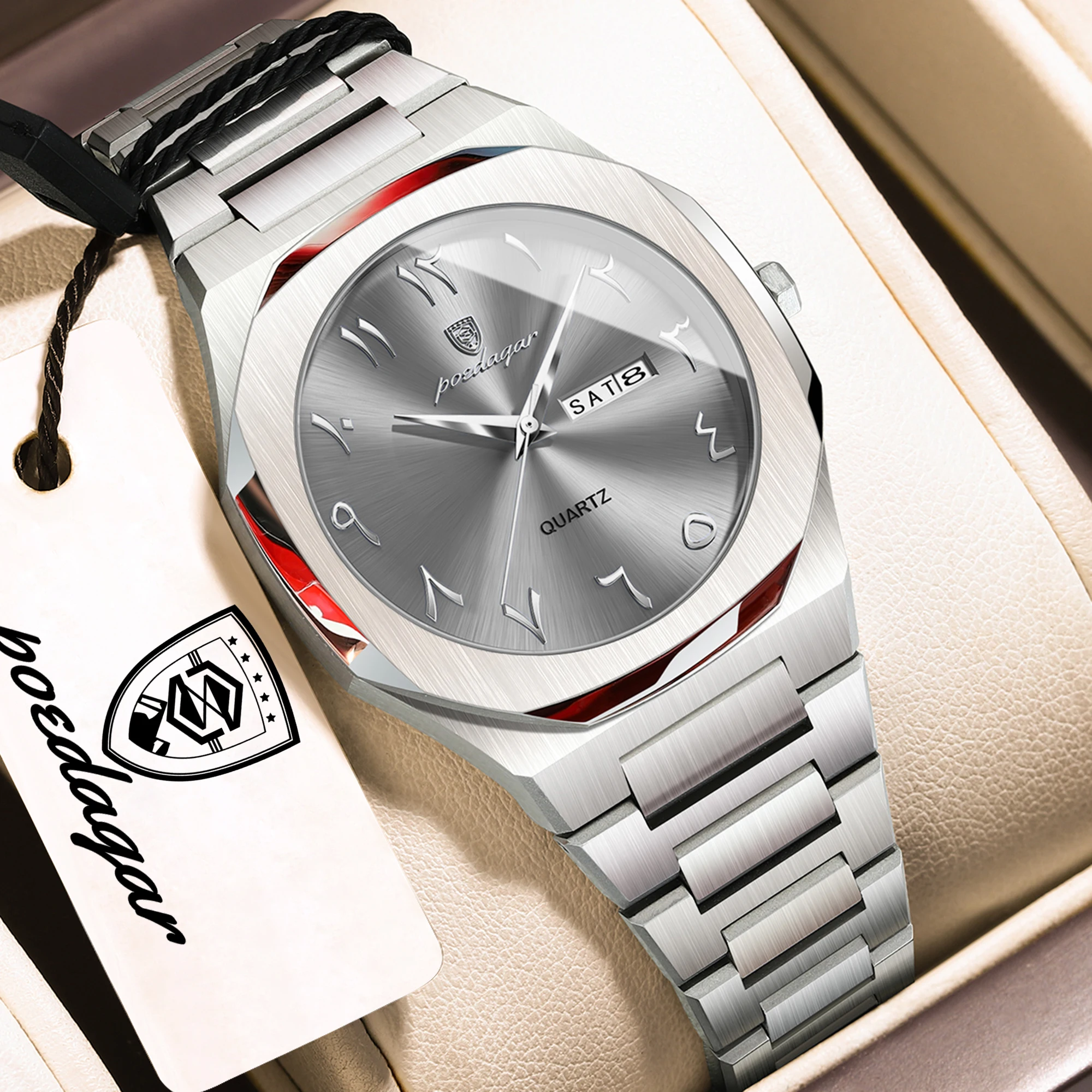 POEDAGAR Trendy Woman Watch Waterproof Week Date High Quality Quartz Women's Watches Stainless Steel Luxury Elegant Ladies Watch