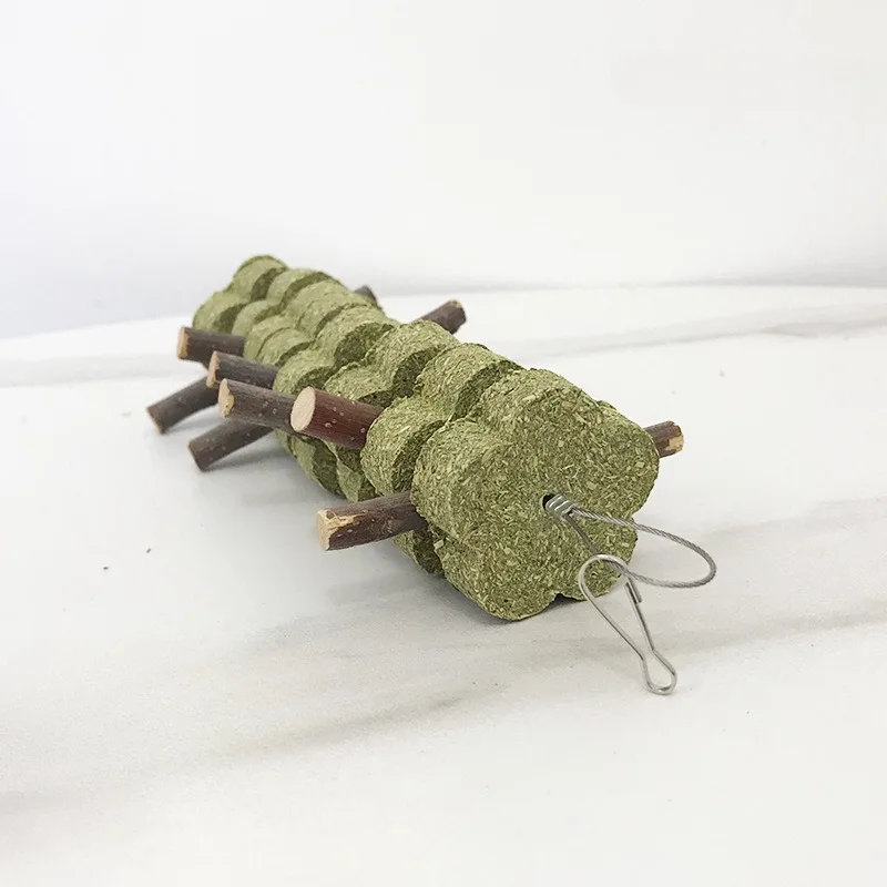 Manual Rabbit Teeth Grinding Grass Cake Skewer Hamster Rabbit Timothy Grass Cake Skewer Apple Branch Bite Skewer Snacks