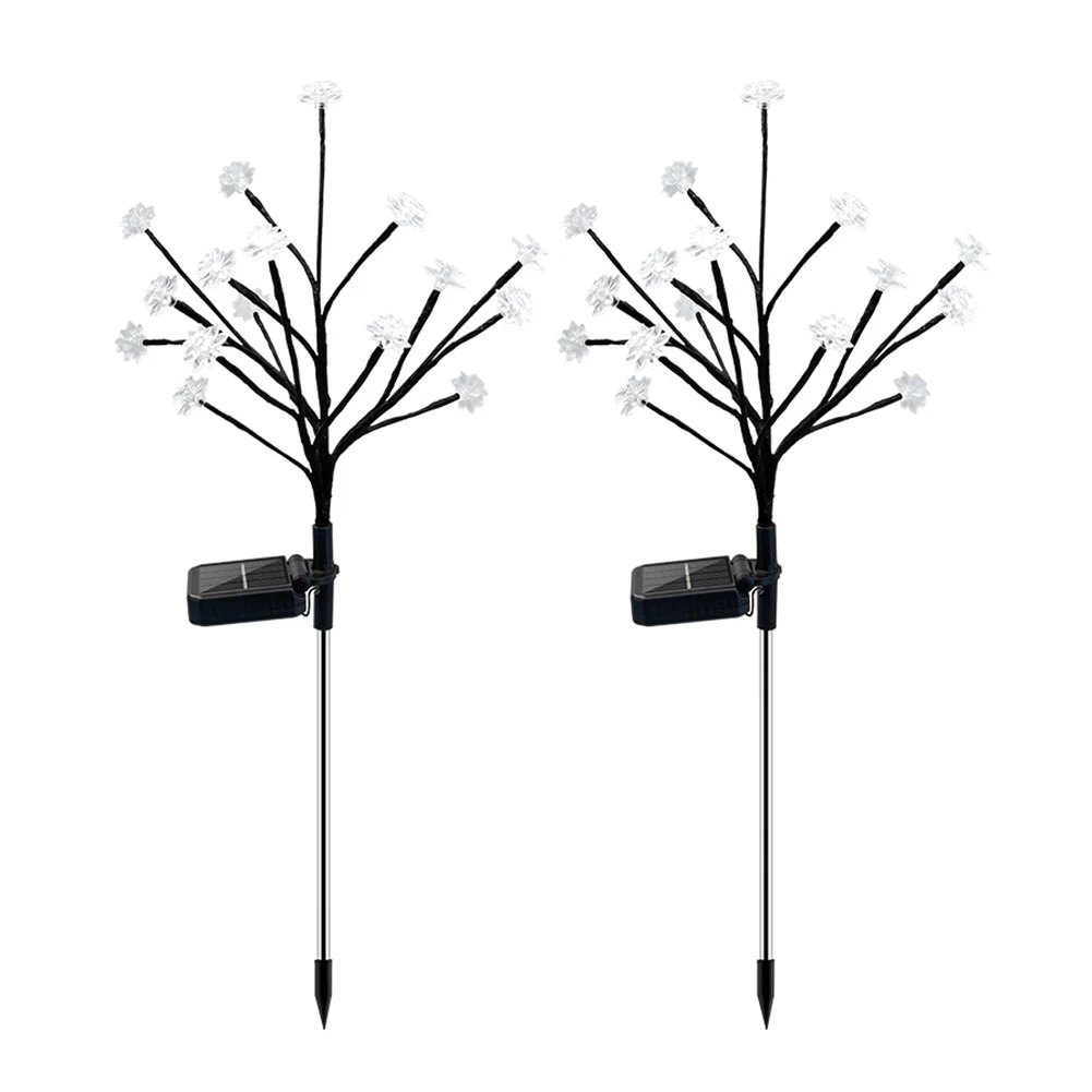 

Solar Garden Lights Outdoor Decorative Flower Lights Waterproof Solar Powered Tree Branch Lights Plant Stake Lamp 2Pcs