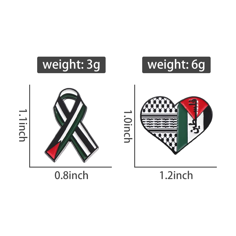 Flag of Pakistan Enamel Pin Creative Heart Ribbon Lapel Badge Backpack Hat Clothing Brooches Jewelry Accessories Gift for Friend