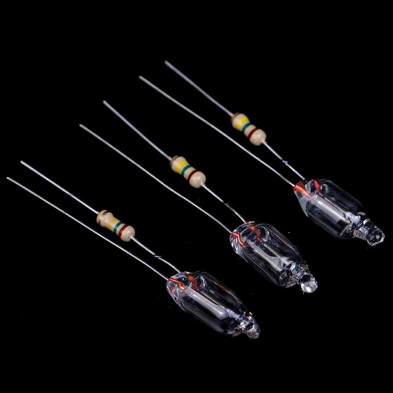 20pcs Neon Indicator Lamps With Resistance Connected To 220V 6*16 mm Neon Glow Lamp Mains Indicator