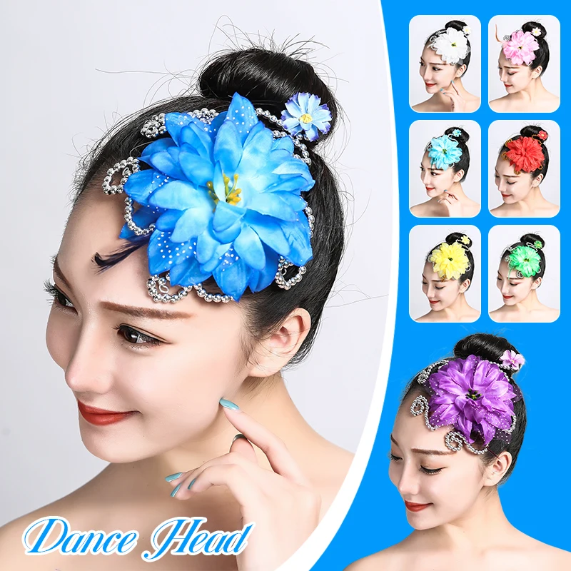 

Folk Classical Dance Head Flower Women Modern Dance Sequin Headdress Opening Dance Show Stage Performance Hair Accessories