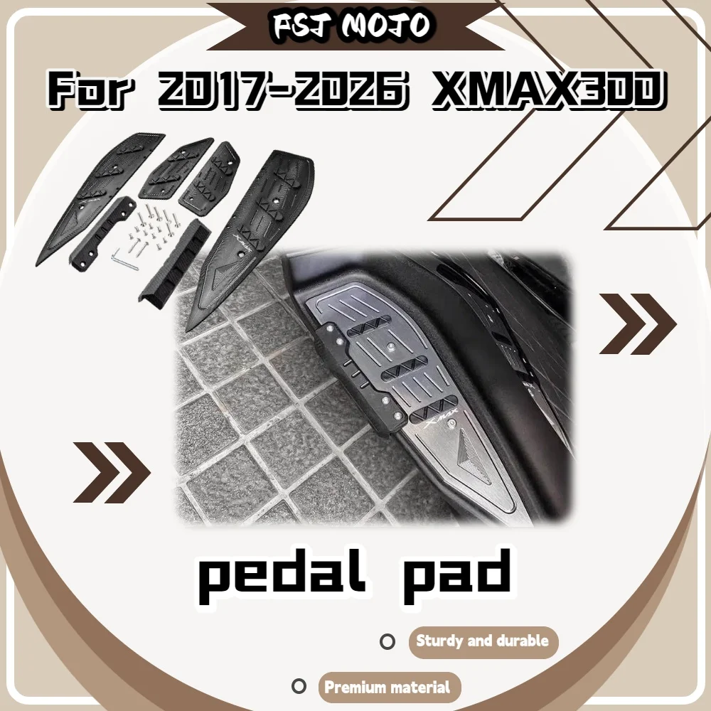For XMAX300 2017-2026 Dedicated Alloy Foot Pedal Raised Anti Slip Grain Reduce Foot Slippage Riding Parts