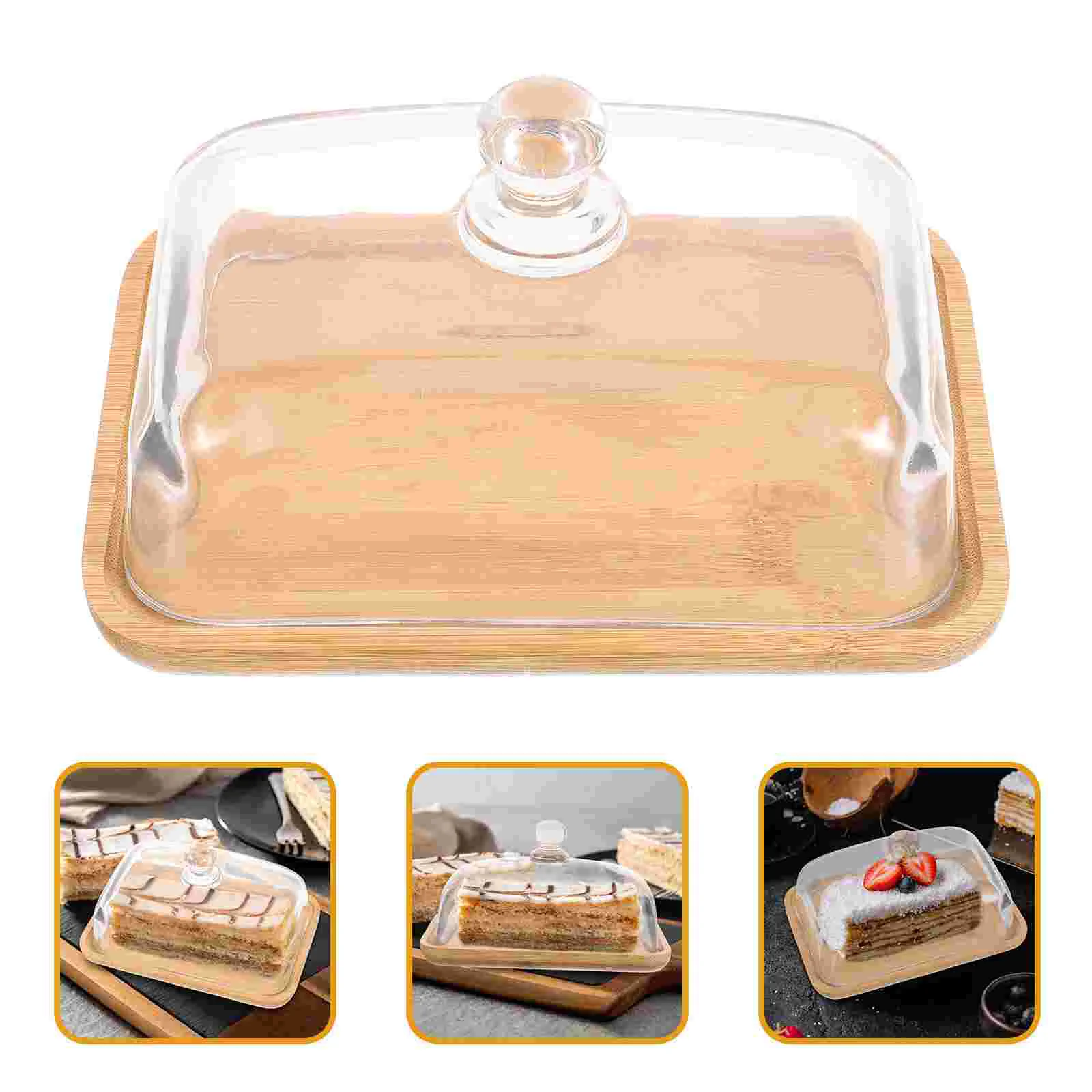 Decorative Trays Dessert Pastry Plate Glass Domes for Display Cake Stand Khaki Plates