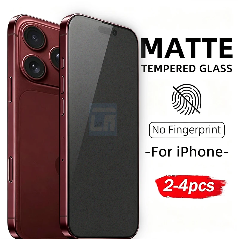 2-4Piece Anti-Glare Matte Tempered Glass for iPhone 18 Pro Max Full Cover Screen Protector for iPhone 18 Pro Frosted Film