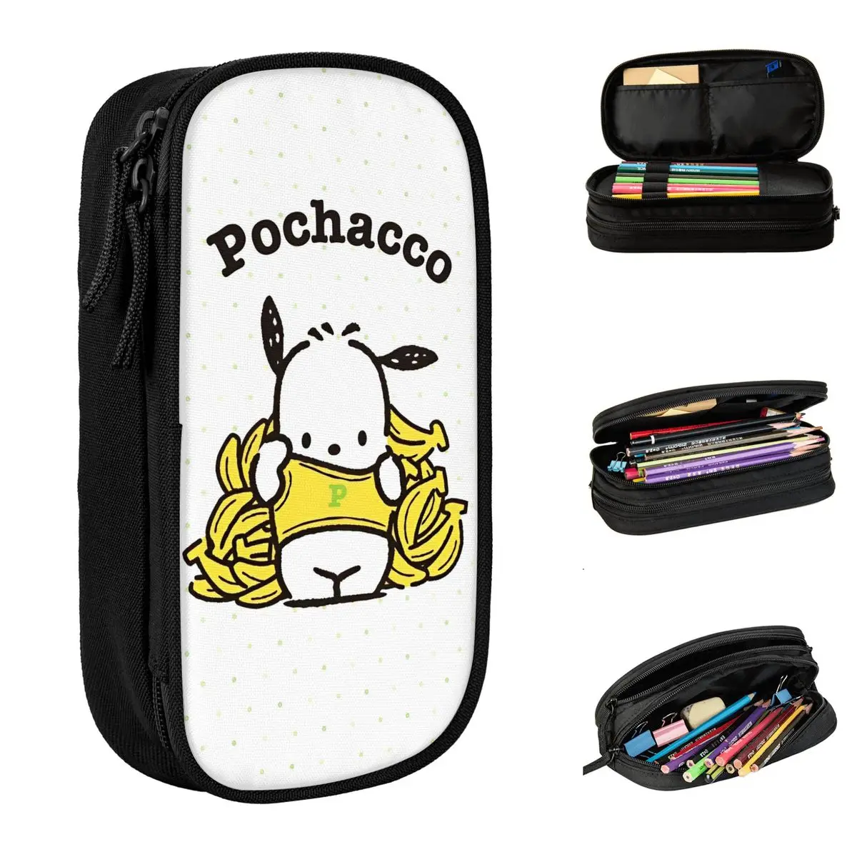 

Fashion Cute Pochacco Bananas Pencil Cases Pencilcases Pen Box for Girl Boy Big Capacity Bag School Supplies Cosmetic Stationery