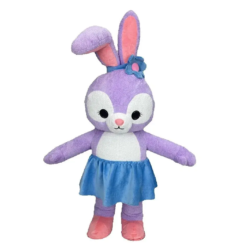 

Miniso Disney Inflatable StellaLou Mascot Costume Purple Rabbit Blow Up Walking Clothes Halloween Christmas Fancy Party dress