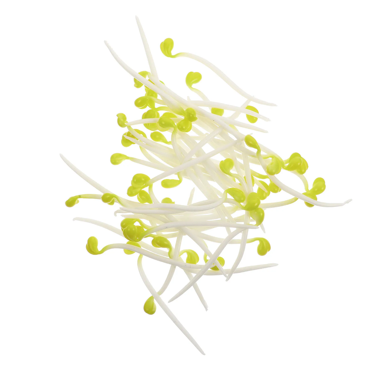 

50Pcs Artificial Bean Sprouts Decorative Stress Relief Mold Lifelike Small Bean Sprout Photoing Supply Vegetable Prop
