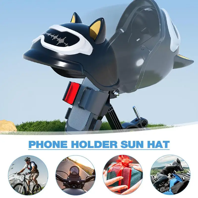 

Phone Sun Shade Mini Hat for Cell Phone with Cute Ear Anti-Reflective Glare Blocking creative motorcycle navigation holder