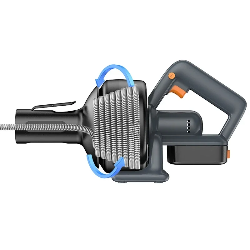 Portable Toilet Pipe Dredger Electric Sewer Pipe Dredger Lithium with 2500 mAh Battery Charger Electric Drain Auger Cleaner