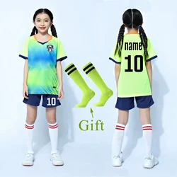 Football Jersey Kids Personalized Soccer Jerseys Set Custom Soccer Survetement Breathable Football Shirts Uniform For Boys Girls