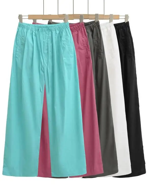 กางเกงขายาวเอวสูงทรงหลวม สไตล์เรโทรอเมริกัน ลำลอง ใส่สบาย ทรงหลวม ทันสมัย สไตล์สตรีท