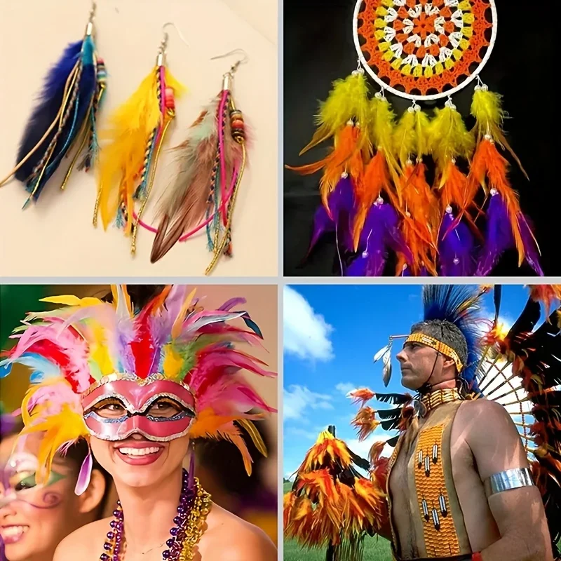 Red Chicken Feathers 13-18cm Natural Craft Feathers for DIY Handmade Jewelry Wedding Festival Party Stage Dress Decorations