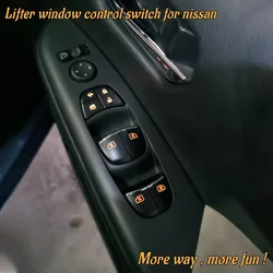 Master control power lifter window switch For Nissan Serena C26 C27 xtrail t32 Leaf Qashqai J11 8 LED Orange Lamp silver button