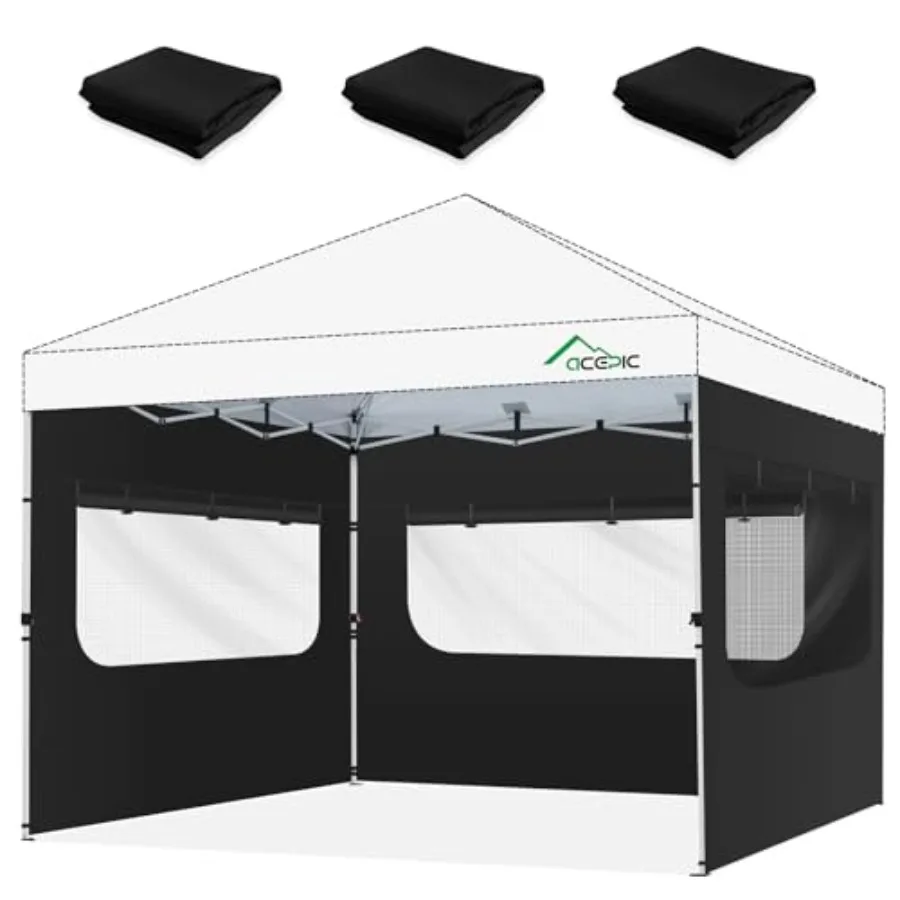 

Instant Canopy SunWall for 10x10 Pop Up Canopy Frame with Mesh Window and Zipper, 99% Rainproof and UV Protection for Outdoor,