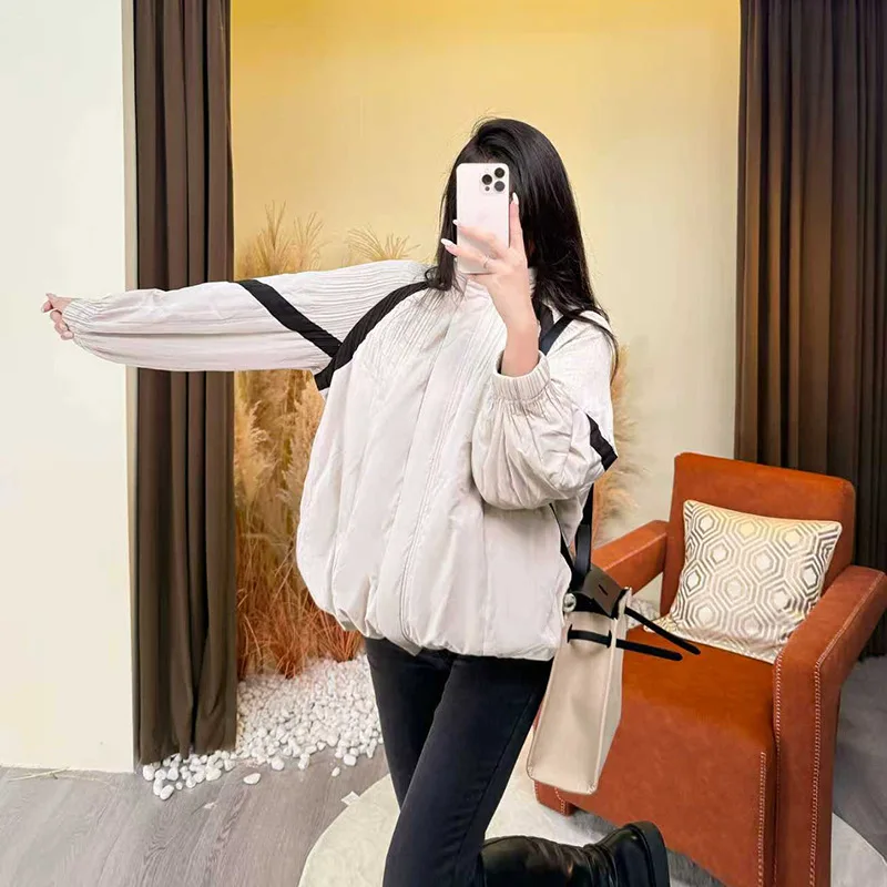 

Miyake Fold 2025 Autumn/Winter Fold Cotton Jacket Versatile Fashion, Leisure, Comfortable Commuter Loose Zipper Top Pleats