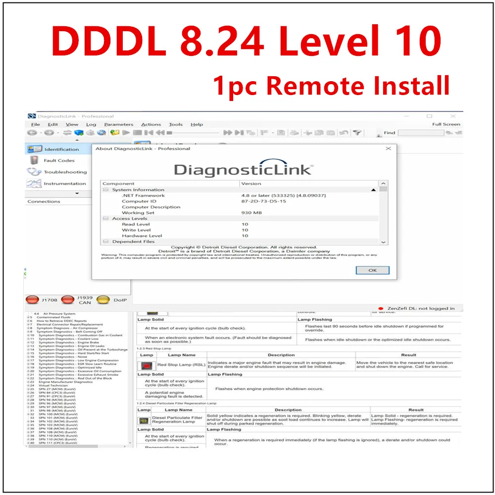 Detroit Diesel Diagnostic Link DDDL 8.24 2026 /DDDL 8.23 / 8.21 Level 10+ Troubleshooting+ DDCT DDRS Backdoor Remote Install