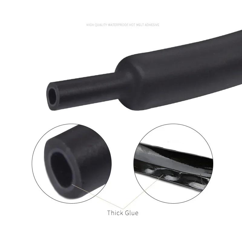 1M 3:1 Dual Wall Heat Shrink Tube Thick Glue Shrinkable Tubing 1.6/2.4/3.2/4.8/6.4/7.9/9.5/12.7/15.4/19.1/25.4/30/39/50 mm