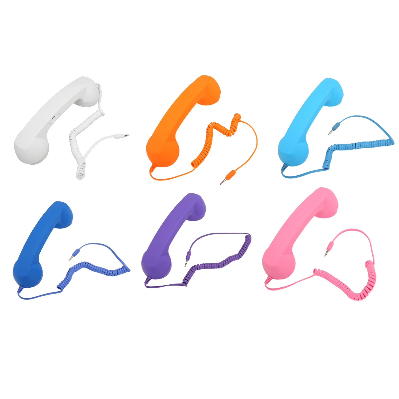 Vintage Style 3.5mm Wired Phone Handset Anti-Radiation Retro Telephone Receiver Compatible with Mobile Phone Computer Tablet