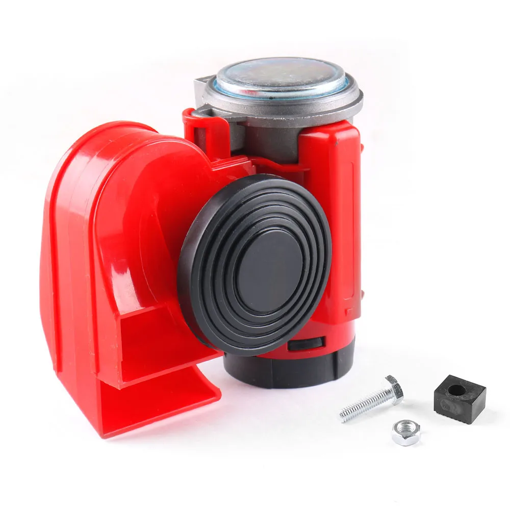 Red Snail Compact Air Horn 12V 115dB Air Car Truck Multi-tone & Claxon Horns 450Hz for Cars Vehicles Motorcycle Boat RV