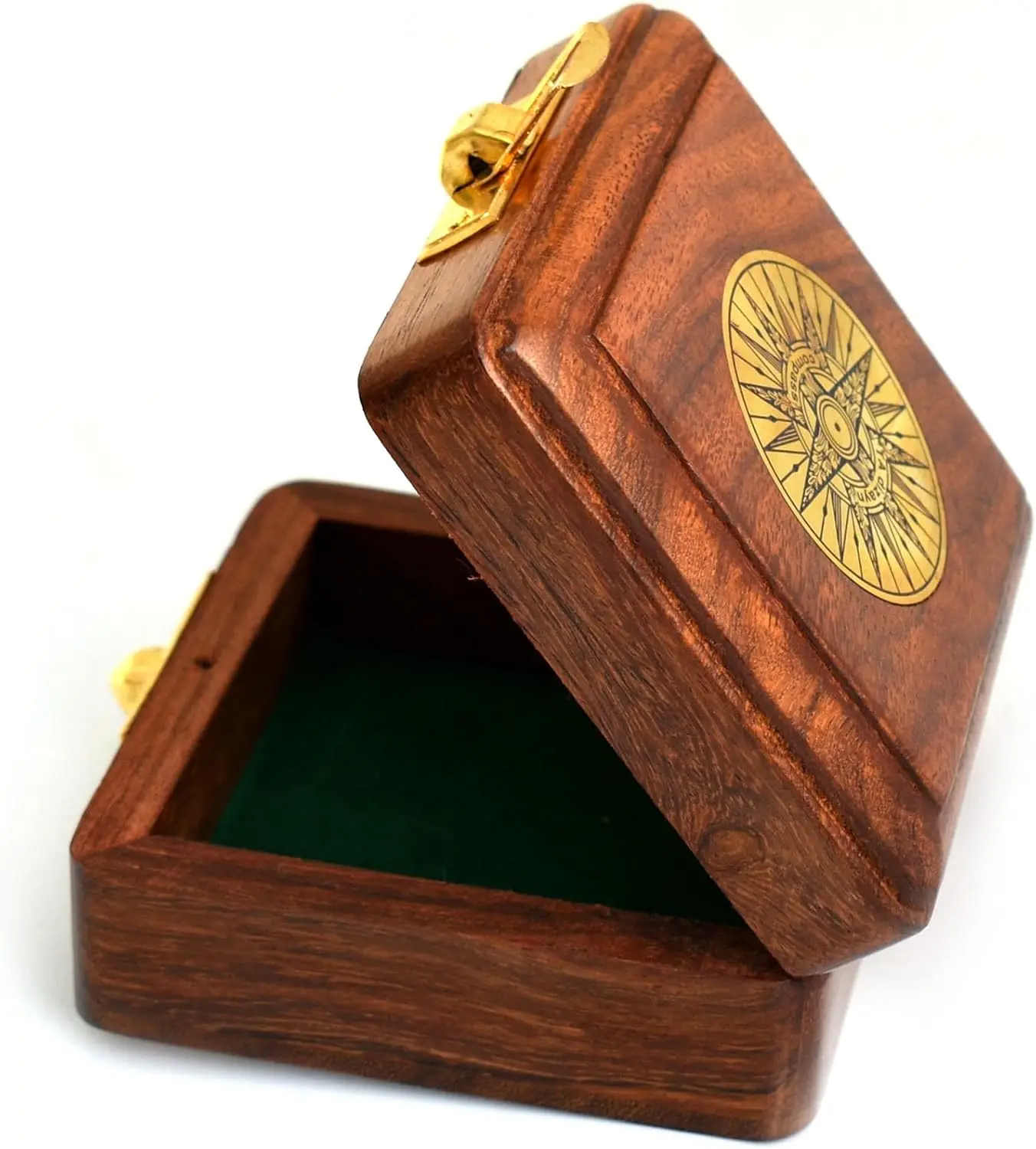 

Antique 3" Indian Rosewood Keepsake Wooden Box - Decorative Vintage Storage Box
