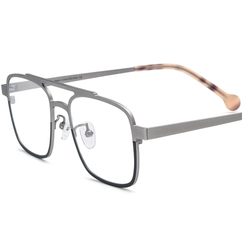 

Pure titanium myopia glasses frame men lightweight pilot retro all-match square eyes can be matched with degrees