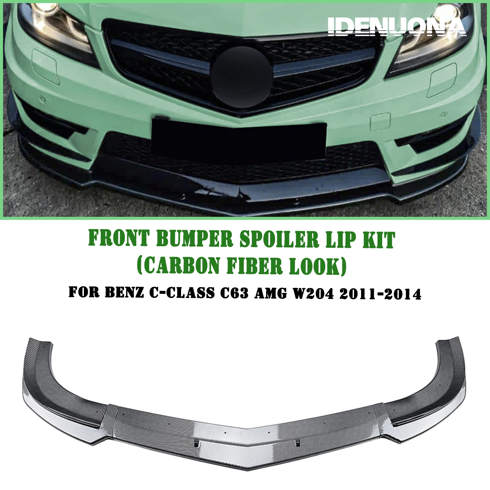 

For Mercedes Benz W204 C Class C63 AMG Sedan 4 Door 2012-2014 Front Bumper Spoiler Lip Car Lower Splitter Blade Protector Plate