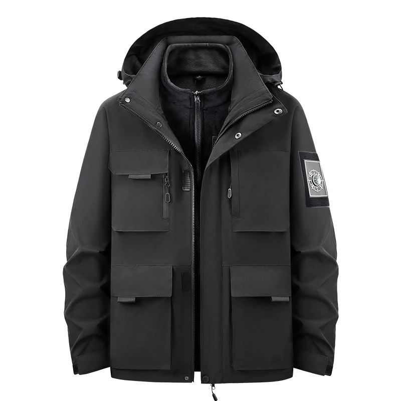 

Men 3 In 1 Detachable Jacket Male Outdoor Mountaineering Coat Men Fleece Liner Two Piece Suit Windproof Waterproof Ski Jacket