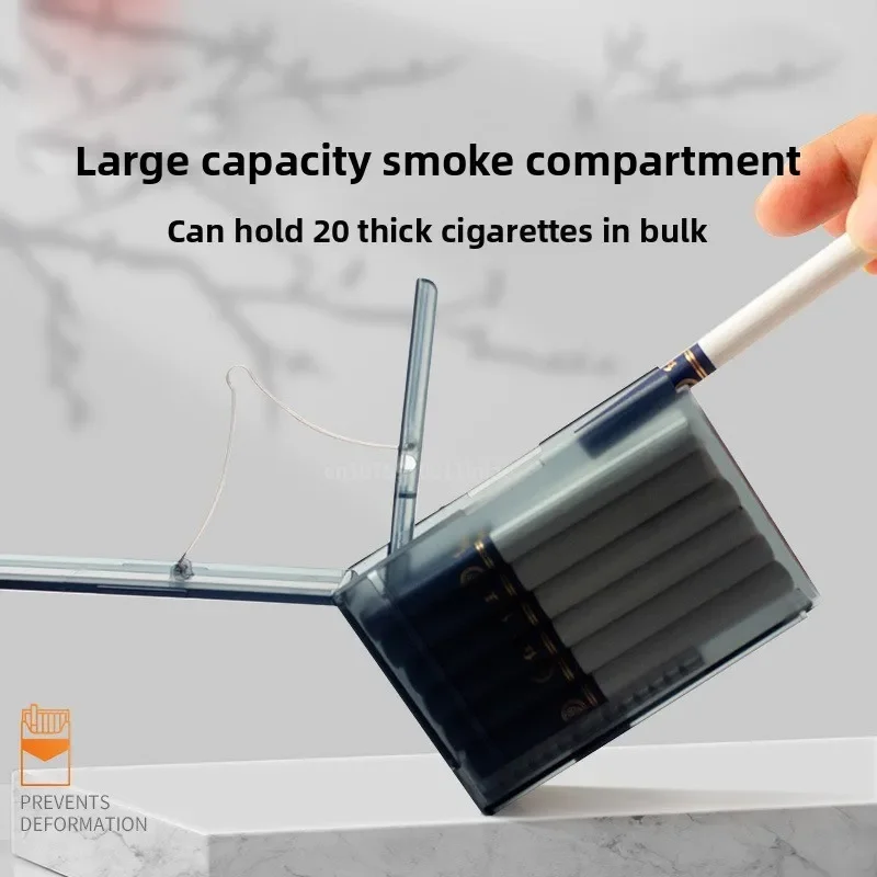 Automatic Cigarette Dispenser, Frosted Translucent ABS Case, Moisture-Proof and Pressure-Resistant, Holds 20 Thick Cigarettes