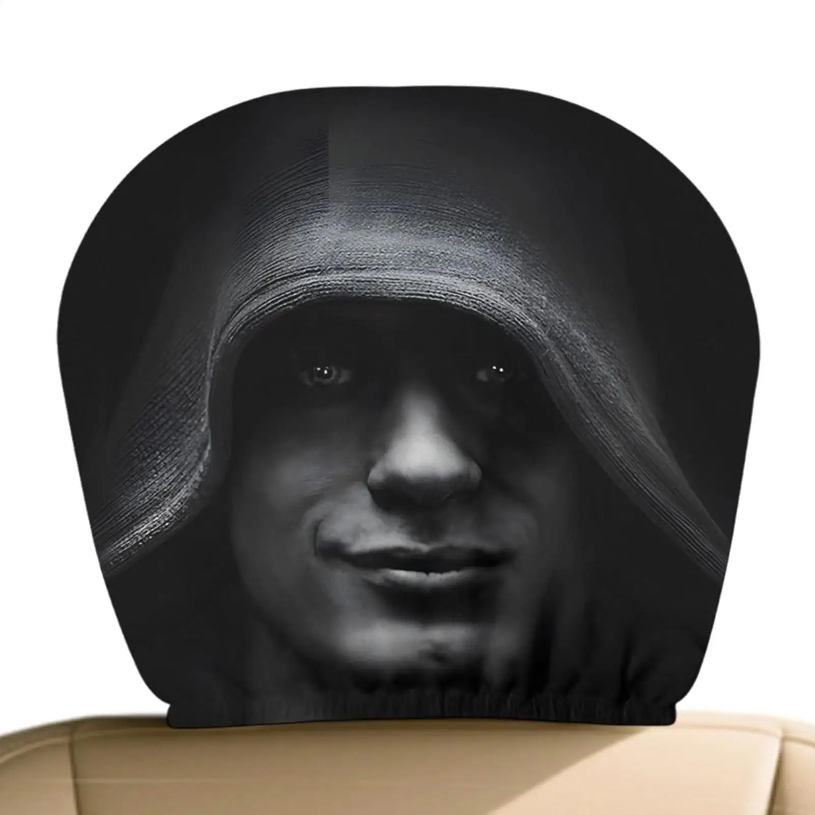 Head Rest Cover Elastic Printed Pillowcase For Cars Mysterious Figure Headrest Cover For Automotive Vehicle SUV Sedan Driving
