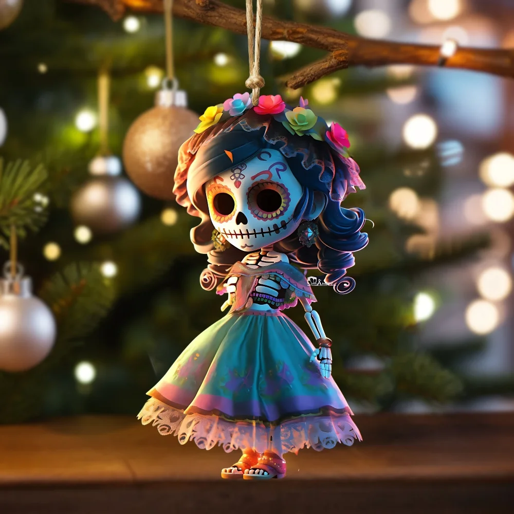 Skeleton Ornament Beautiful Hanging Car Decoration Party Decoration Pendant Cute Acrylic Skeleton Doll For Home Decor Festival