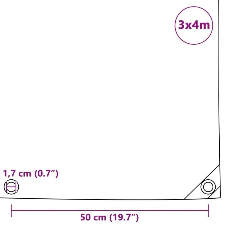 Zdjęcie 3: Plandeka z płótna z powłoką PVC 300x400 cm, odporna na rozdarcia, z uchwytami do mocowania, wszechstronna osłona ochronna do
