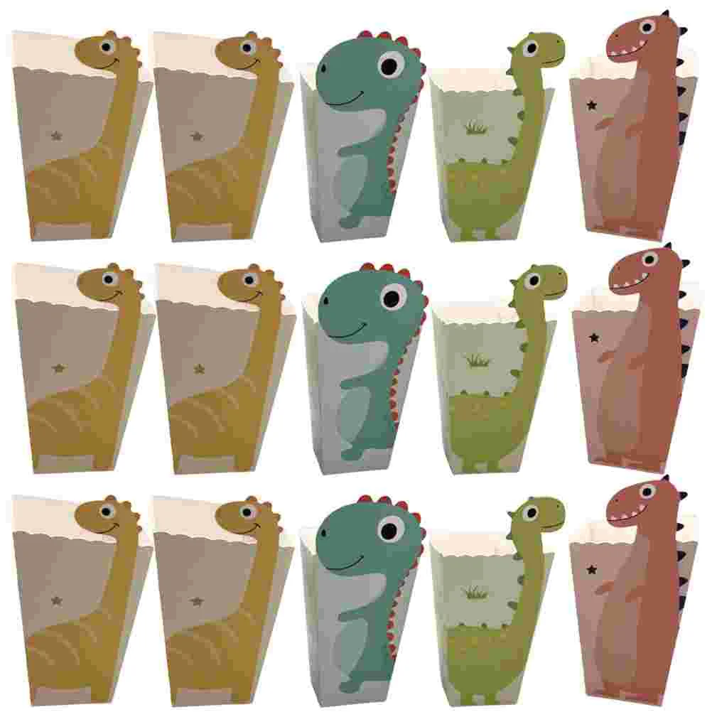 

24 Pcs Popcorn Packaging Small Bags Holders Gift Wrapping Container Paper Jam Containers Dinosaur Pouch