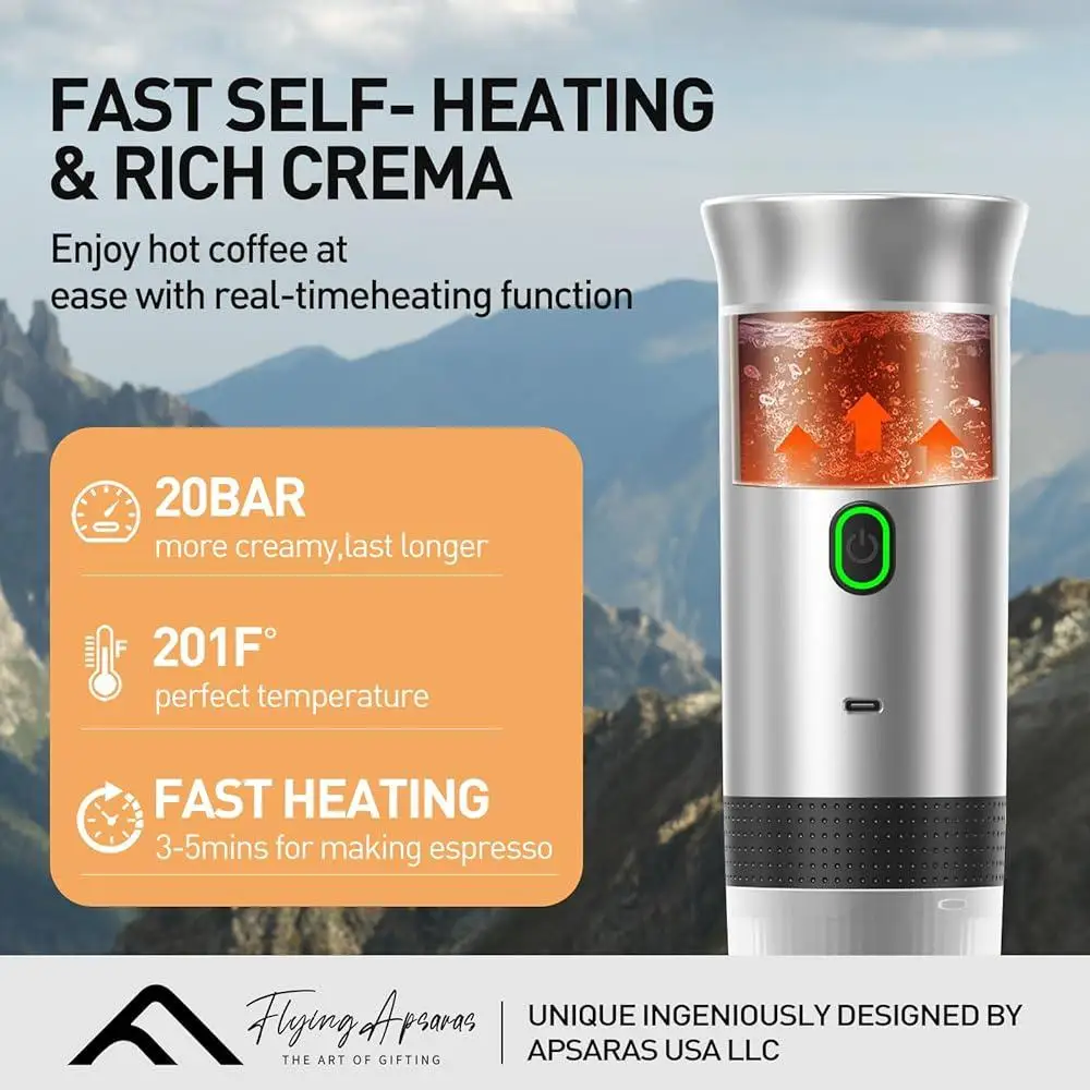 Портативная кофеварка для эспрессо, быстрый нагрев, 20 бар, электрическая кофемашина 3 в 1, автомобильная кофеварка Nespresso Dolce Gusto, молотый кофе