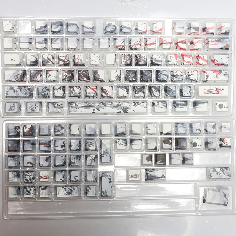 Chinesische Landschafts malerei Keycap Set schwarzer Mythos: Wukong Thema Kirsche Seite graviert Passform 2019-2020 Handwerker für mechanische Tastatur