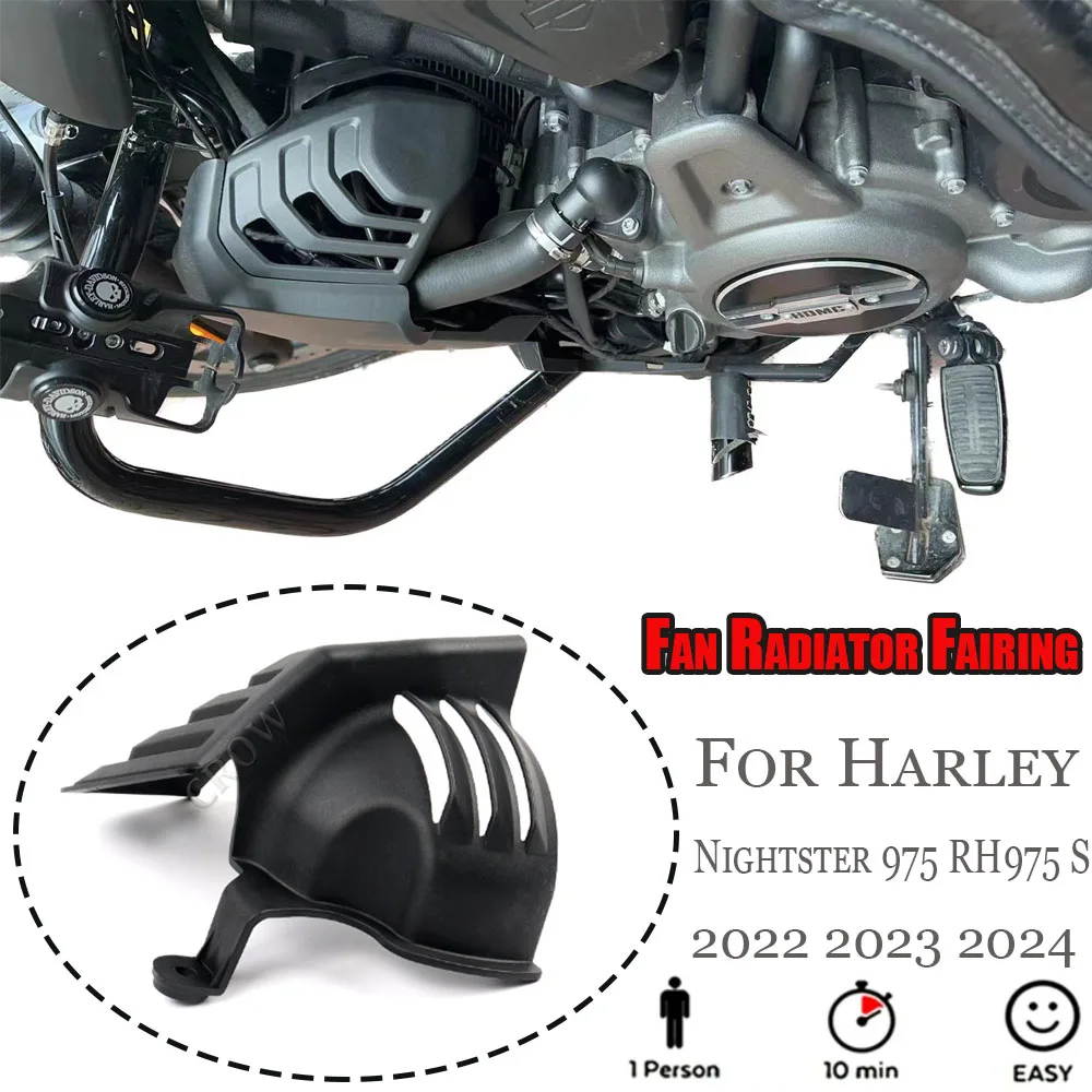 

For Harley Nightster 975 RH975 S 2022 2023 2024 Motorcycle Black Fan Radiator Fairing Hot Cooling Air Deflector Spoiler Guard