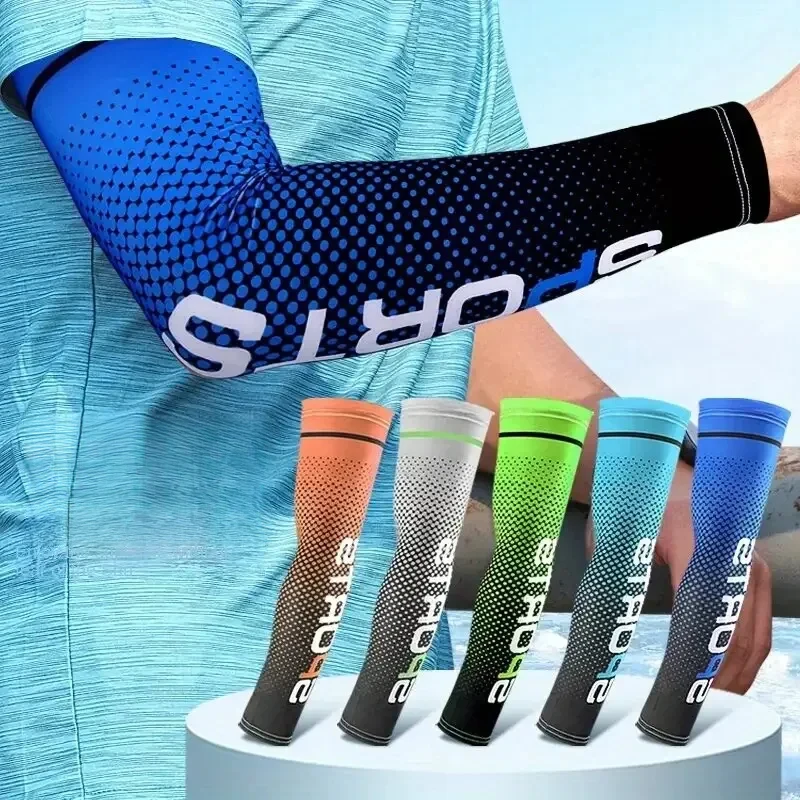 Ice Silk Arm Sleeves UV Protection Anti-Slip Sunscreen for Men & Women Cooling Summer Outdoor Sports Sleeve for Cycling
