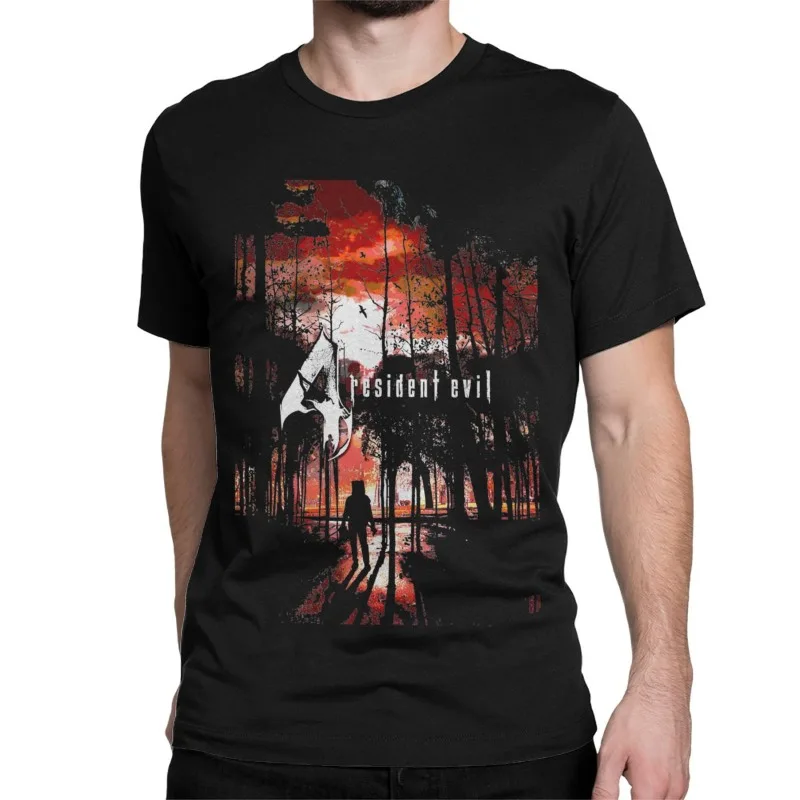 

Novelty RE4 The Chainsaw Game T-Shirt for Men Women Crew Neck Cotton T Shirt RE4 Resident Evils Short Sleeve Tees Plus Size Tops