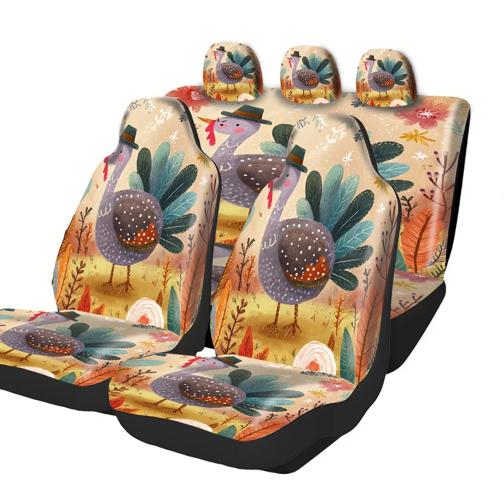 

2-5 Seat Set Car Seat Covers, Black War Horse Print,, Easy Install & Washable, Fit, Non-Slip, Absorbent, Washable - For Truck,