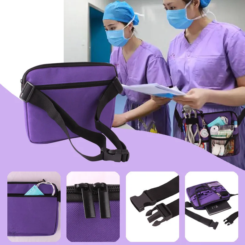 Nurse Bag Women Medical Nursing Pack Nurse Tool Belt Portable Women Multi Compartment Utility Waist Pack Nursing Tool Storage