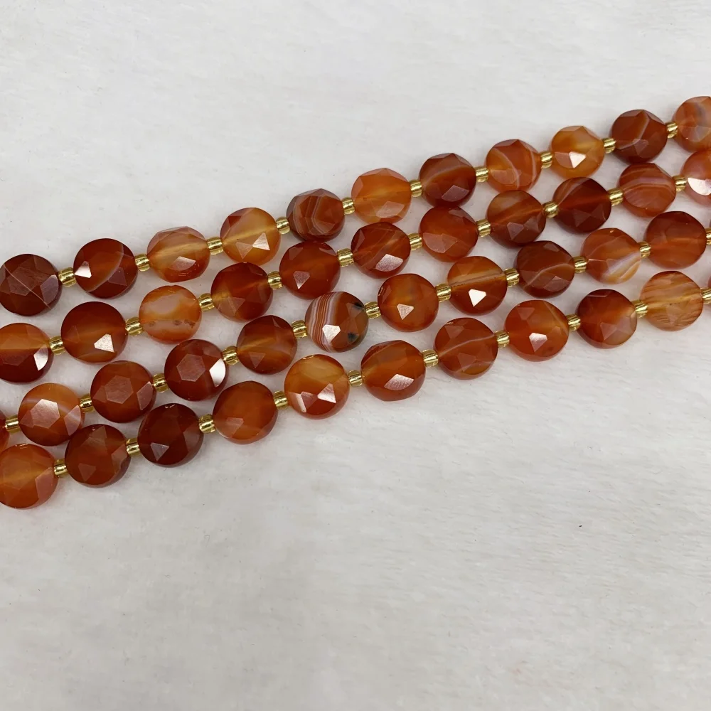 New style Natural 10mm Citrine hexagram circular cutting surface  Loose Bead DIY Earrings Necklace Bracelet Jewelry Making