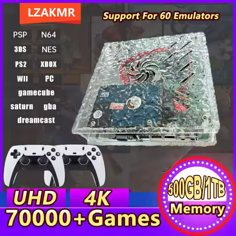 LZAKMR X9 Retro Game Console 1TB 70,000+ Games | 60+ Emulators | 4K HD Output | For WII PSP PS2 XBOX Plug &amp; Play Home Game Box