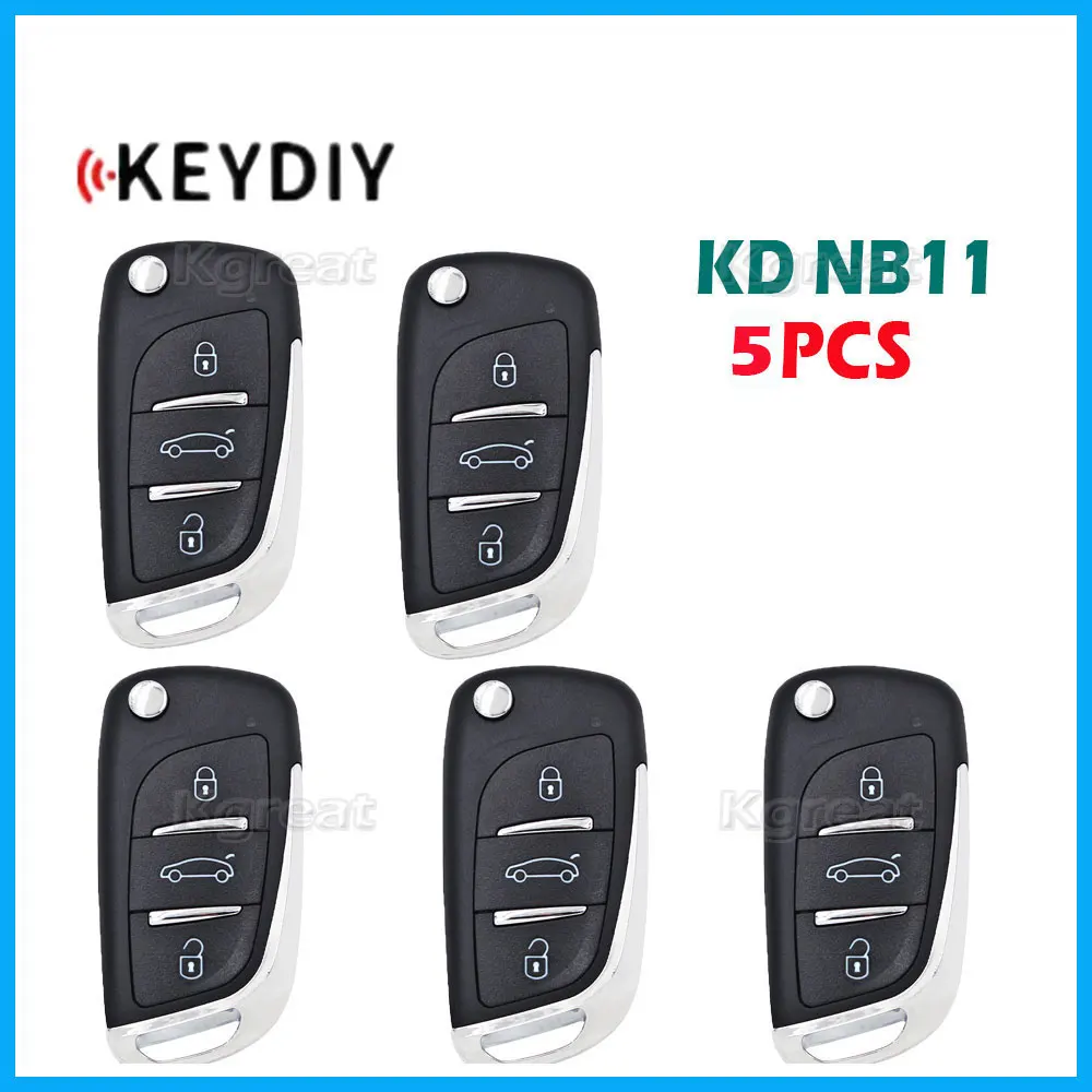 

Универсальный многофункциональный дистанционный ключ KD KEYDIY NB Series NB11, стильный пульт дистанционного управления с 3 кнопками, работает с KD900 KD-X2 Mini, 5 шт.